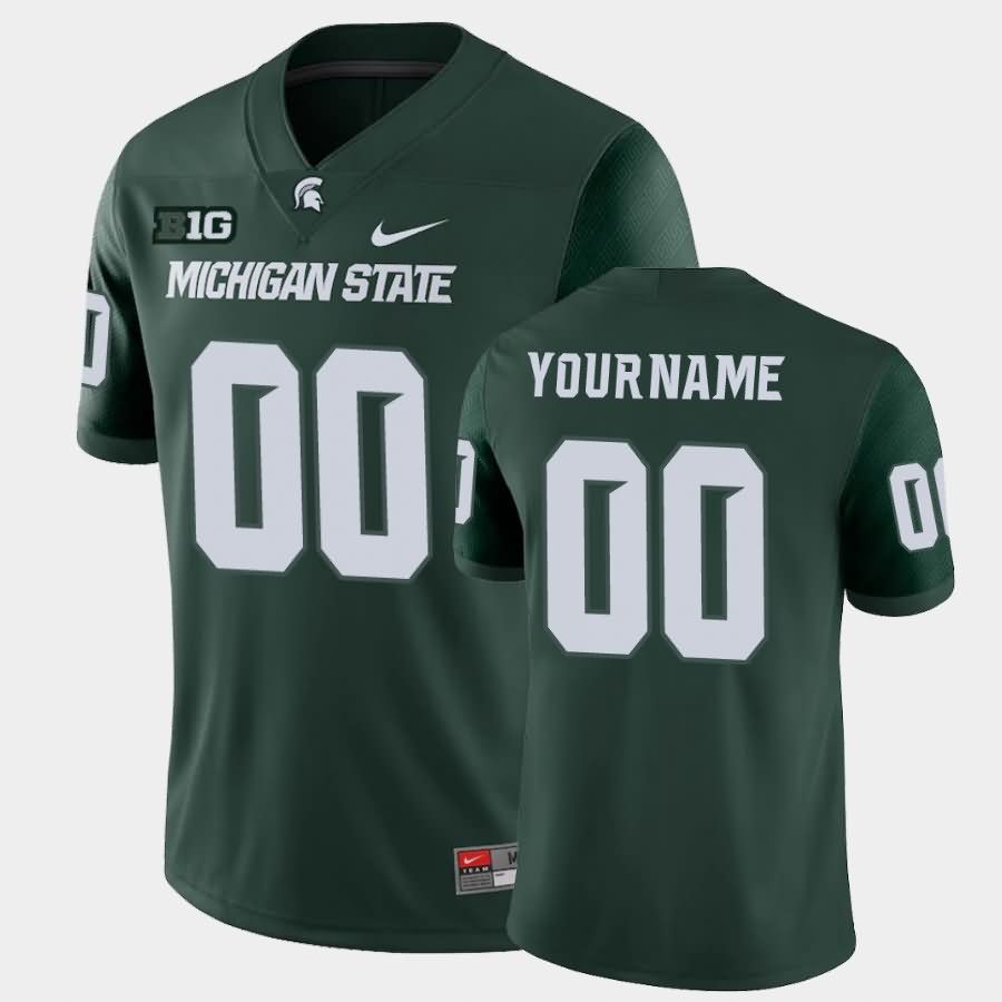 Men's Michigan State Spartans #00 Custom NCAA Nike Authentic Green College Stitched Football Jersey KM41Y08PR